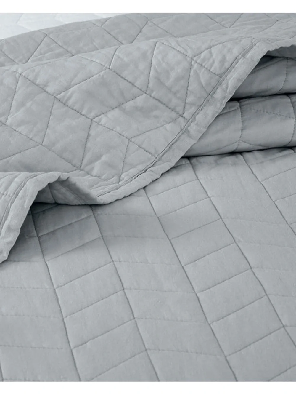 Light Gray king 3 piece  Quilted Bedspread Set 100% cotton